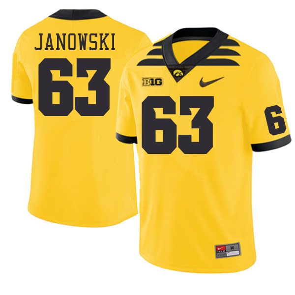 Men #63 Josh Janowski Iowa Hawkeyes College Football Jerseys Stitched-Gold